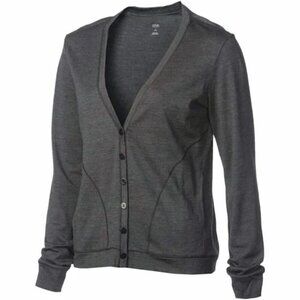 Icebreaker Bliss Superfine Light 200 Merino Wool Cardigan Sweater in Jet Gray
